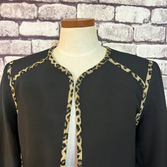 Evan Picone Black Label Black & Brown No Close Jacket Size 12 - Picture 2 of 9